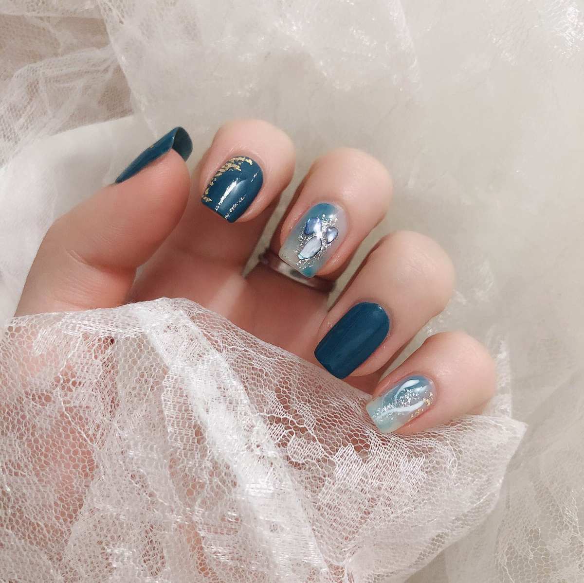 🔺9月晒单挑战_No_3🔻GET显白又耐看的雾霾蓝美甲~