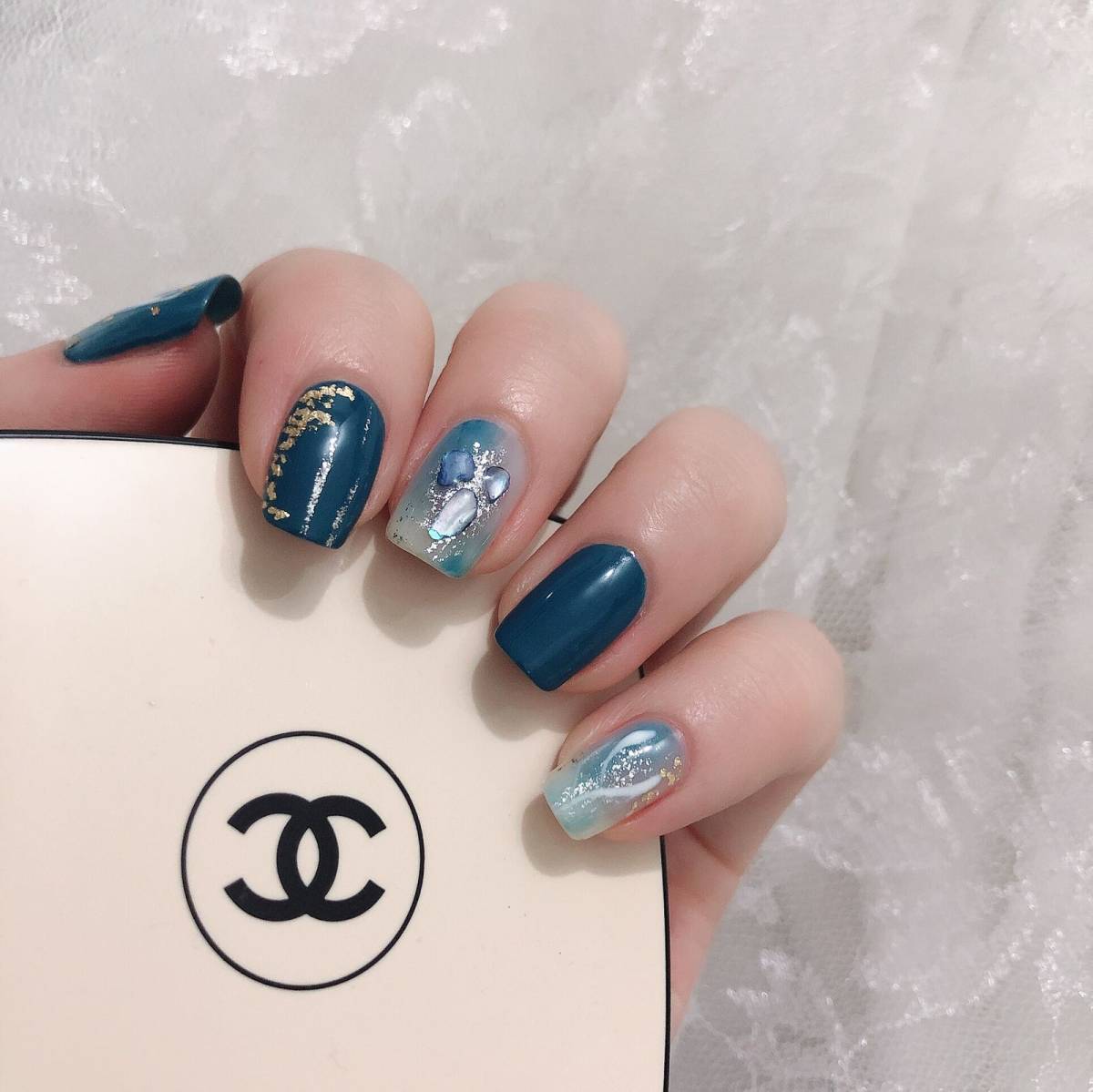 🔺9月晒单挑战_No_3🔻GET显白又耐看的雾霾蓝美甲~