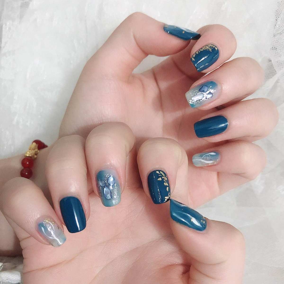 🔺9月晒单挑战_No_3🔻GET显白又耐看的雾霾蓝美甲~