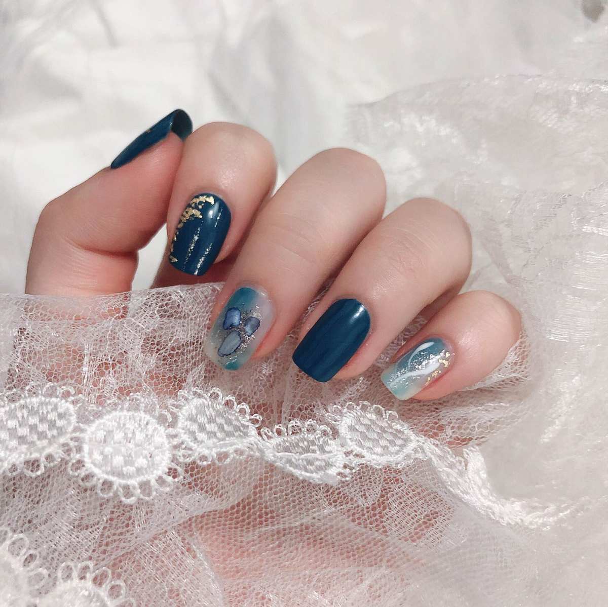 🔺9月晒单挑战_No_3🔻GET显白又耐看的雾霾蓝美甲~