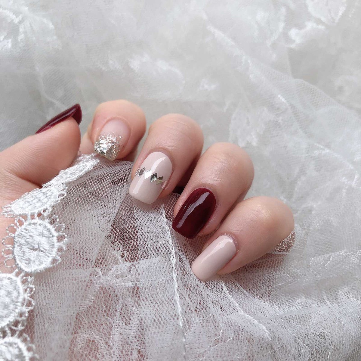 🔺9月晒单挑战_No_12🔻初秋樱桃跳色美甲，超美腻呦~