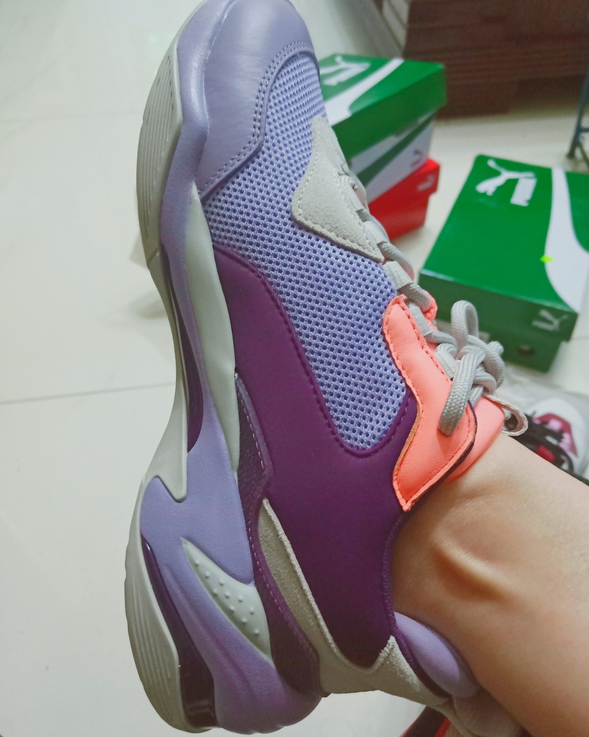 彪马拼色老爹鞋，shoebacca买二送一活动入的 到手不到