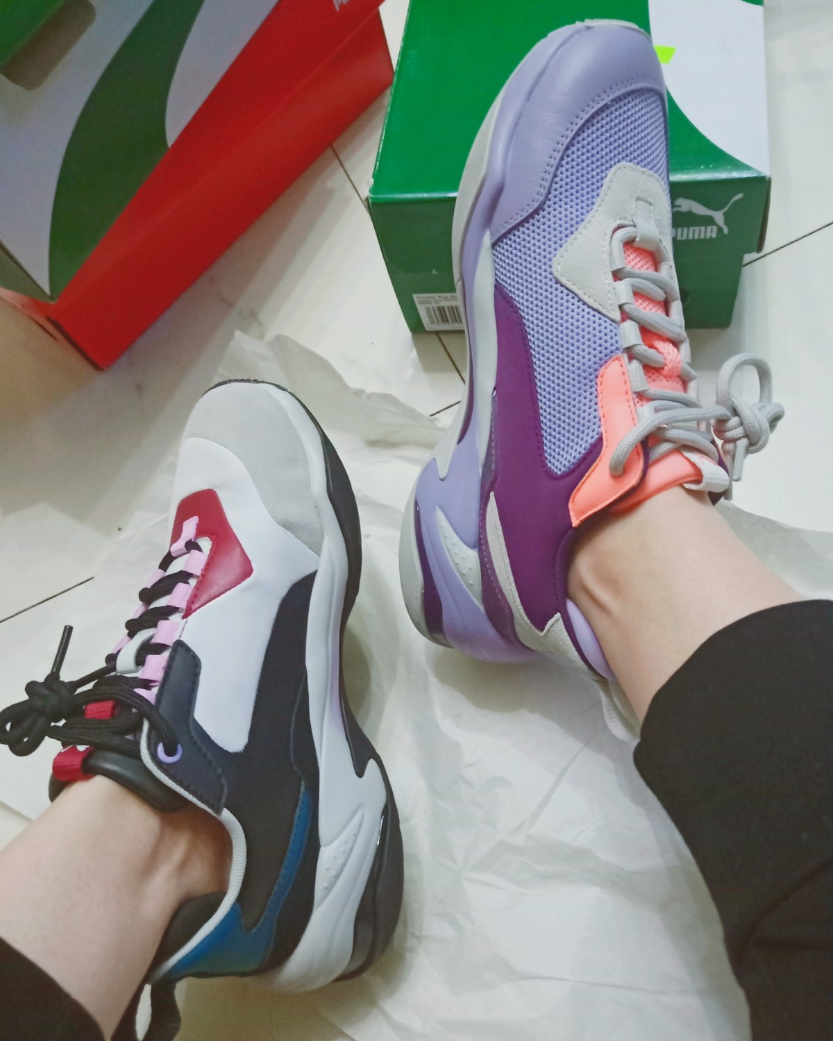 彪马拼色老爹鞋，shoebacca买二送一活动入的 到手不到