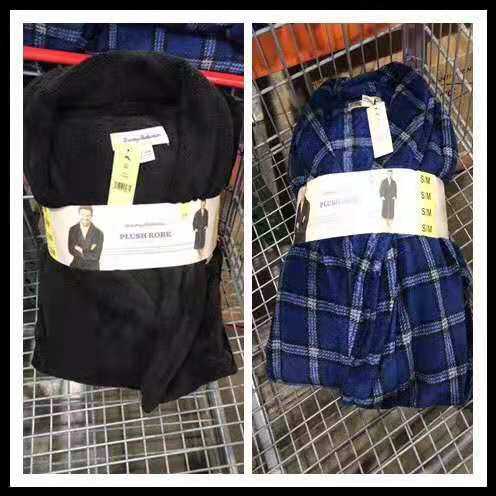 Tommy Bahama 男士睡袍珊瑚绒加厚系带居家服浴袍 