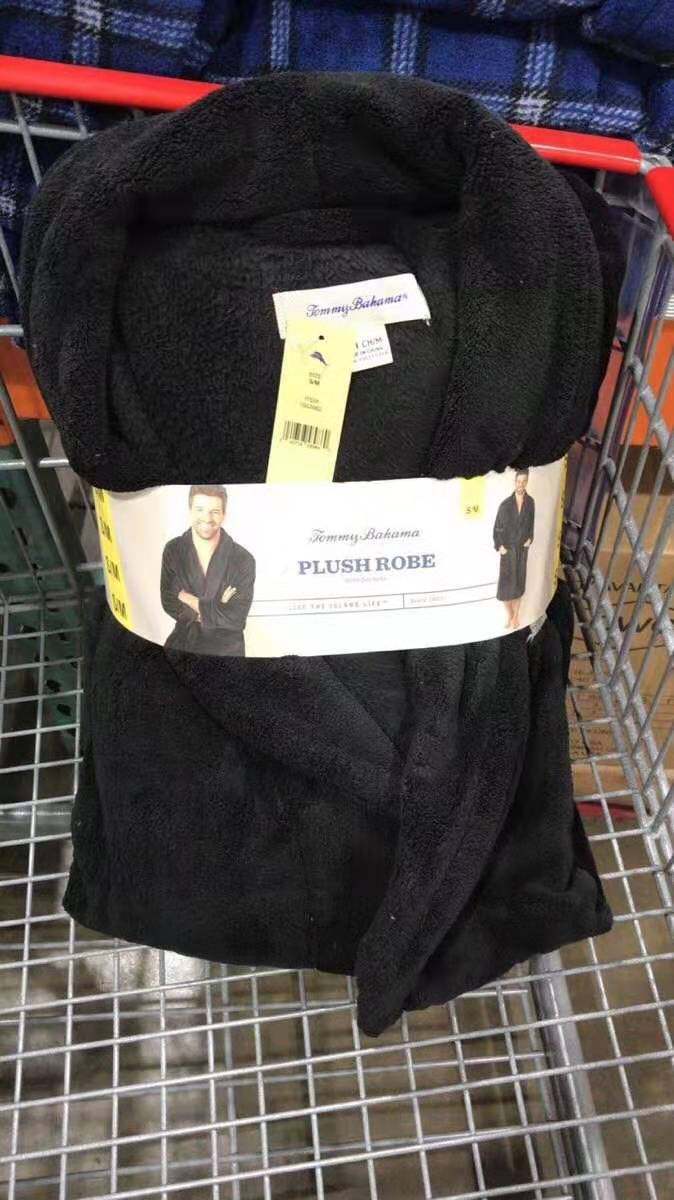 Tommy Bahama 男士睡袍珊瑚绒加厚系带居家服浴袍 