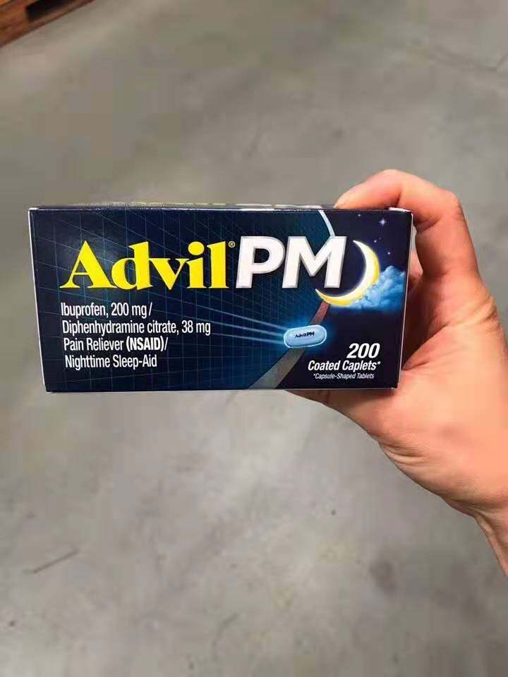 直邮含税￥147 Advil PM布洛芬解疼200毫克 20