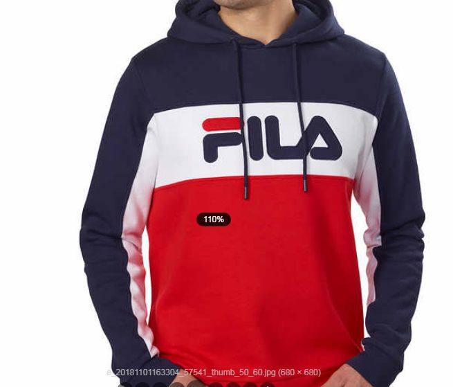 Fila 斐乐 新款男士拼接加绒大Logo连帽卫衣 目前两色