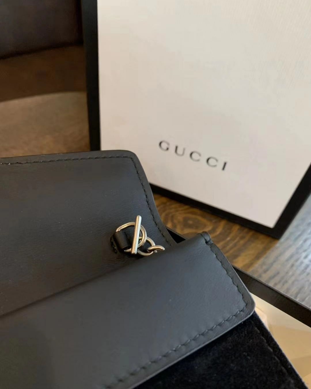 Gucci丝绒黑色super mini酒神包晚宴包Gucci
