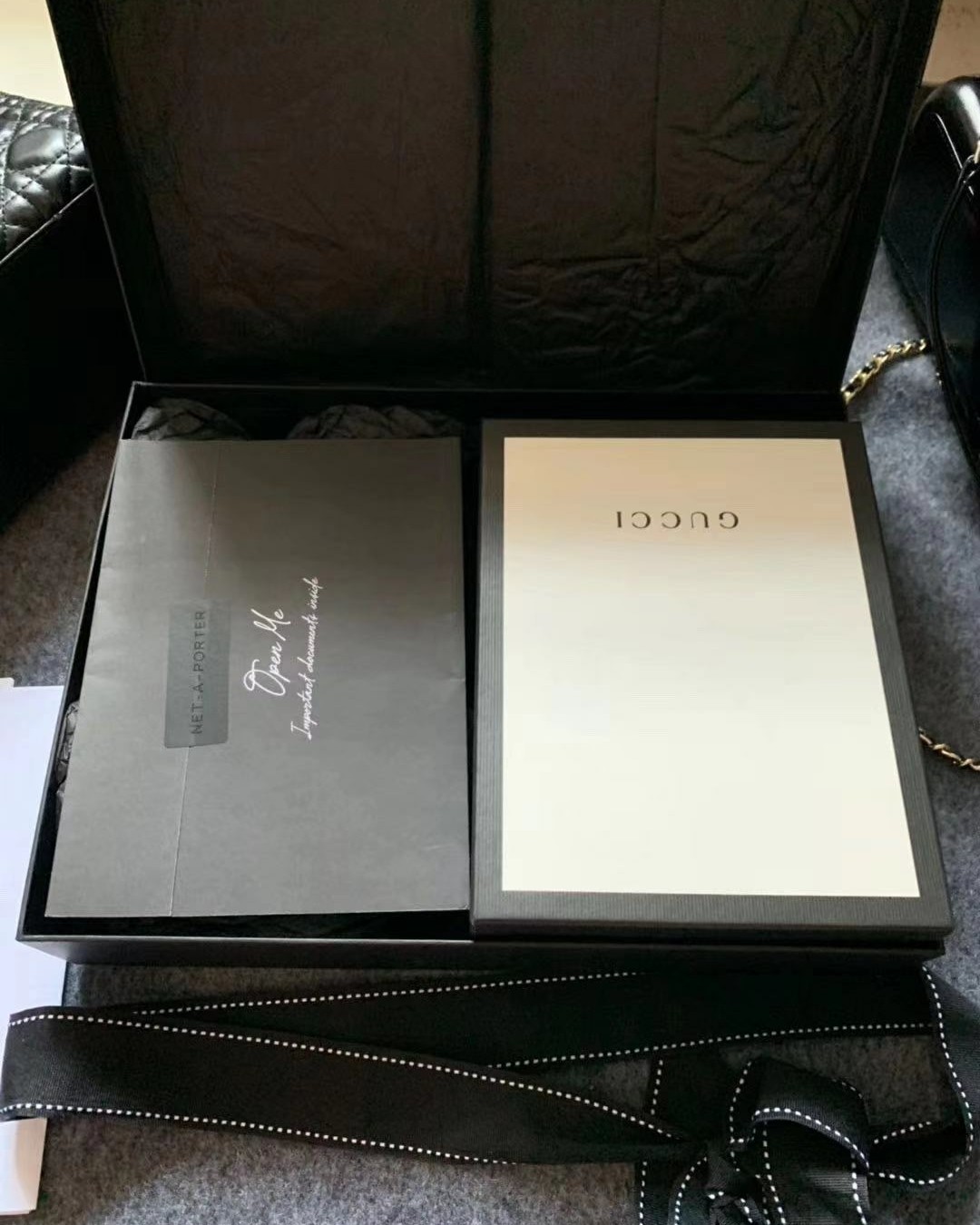 Gucci丝绒黑色super mini酒神包晚宴包Gucci