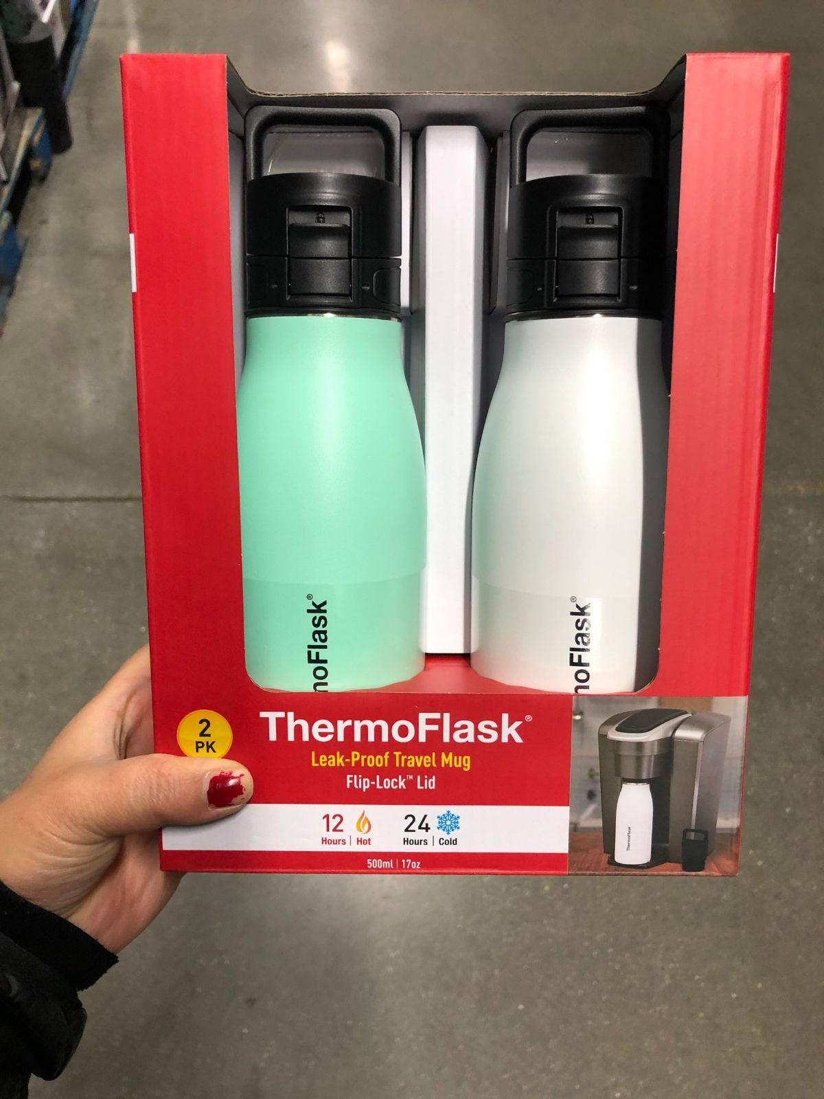 ThermosFlask 不锈钢保温保冷防漏旅行水杯 2个装