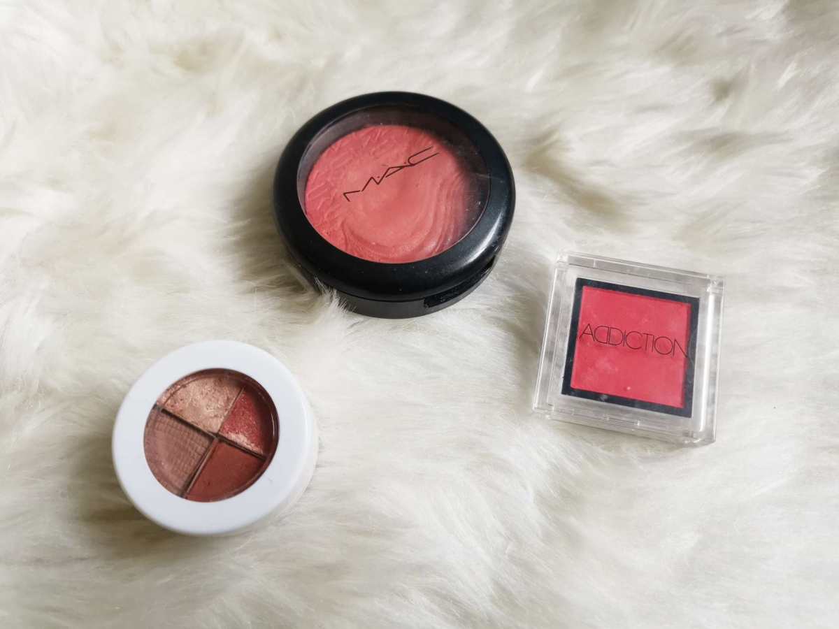 3款多用腮红试色：Mac autoertique、卡泡dro