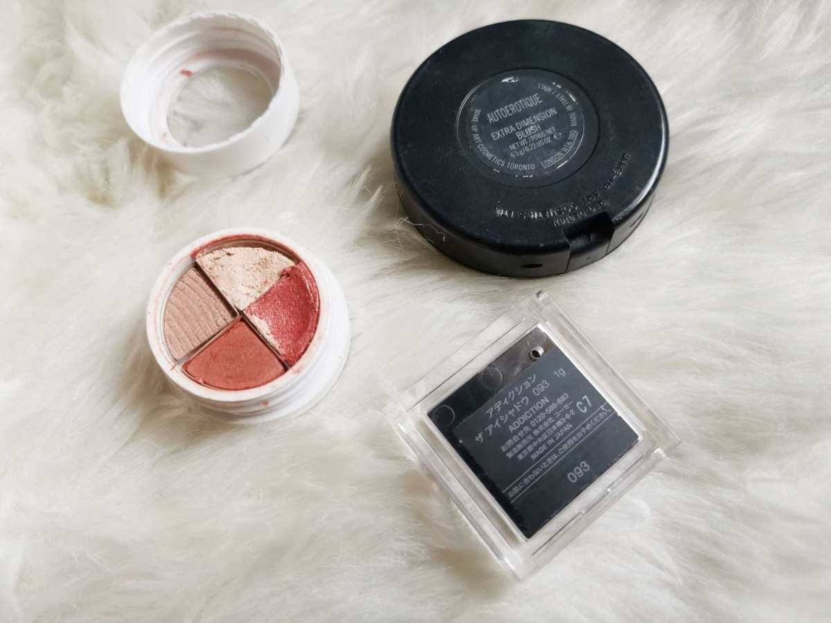 3款多用腮红试色：Mac autoertique、卡泡dro