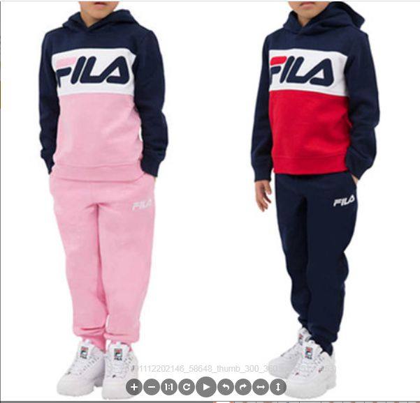 Fila 斐乐 儿童加绒运动休闲套装2件套 斐乐儿童套装，有