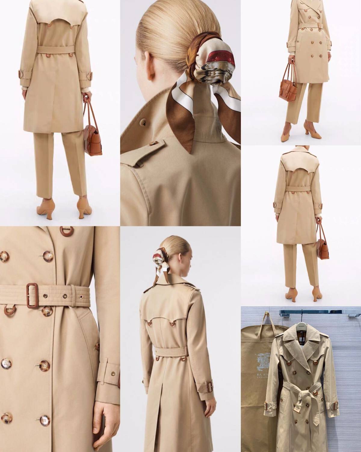 Burberry  早春官网茶色皮革D形环装饰Trench 