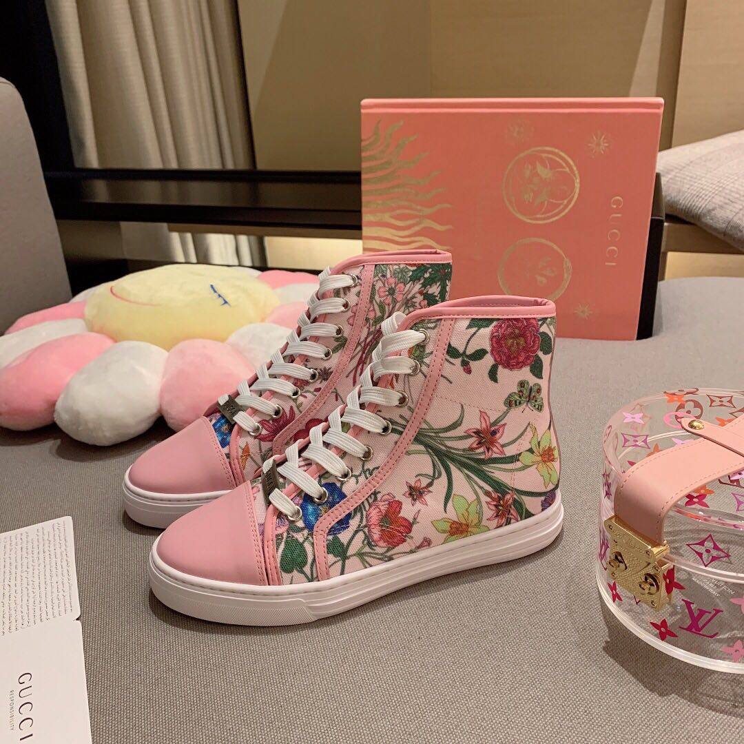 实拍细节图 鼠年巨献 Gucci 花卉限定色帆布鞋 这个款怒