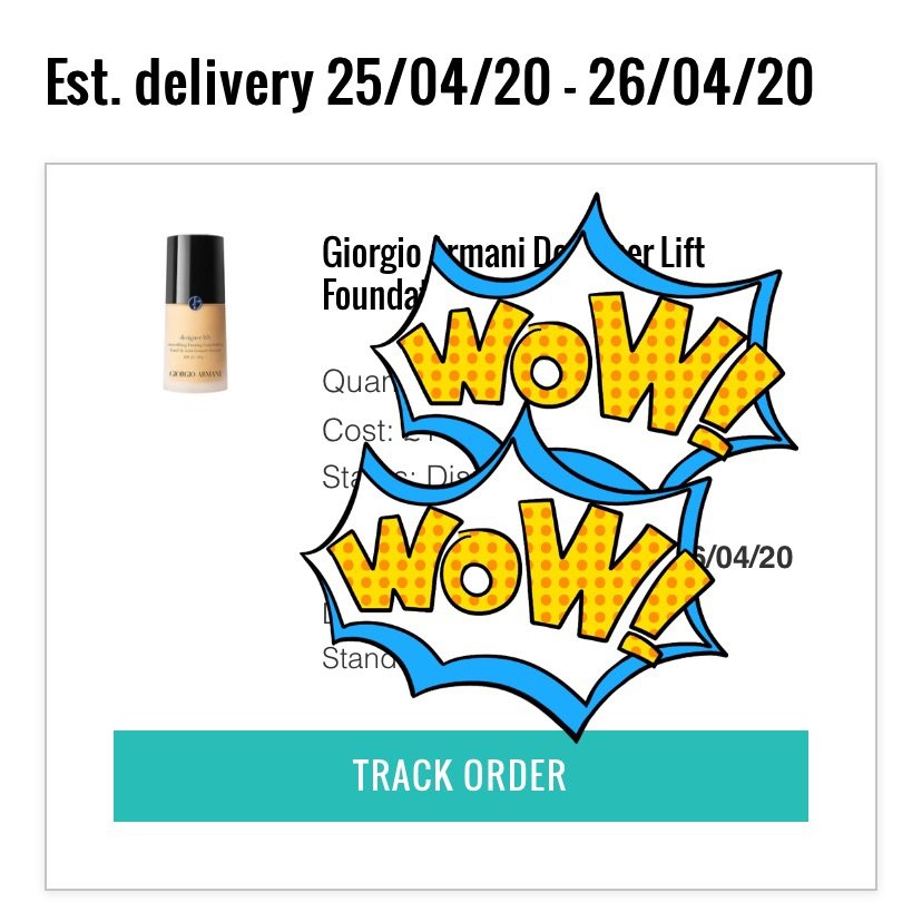 第一次海淘买了阿玛尼蓝标粉底液 物流也还挺快的！大概半个月就