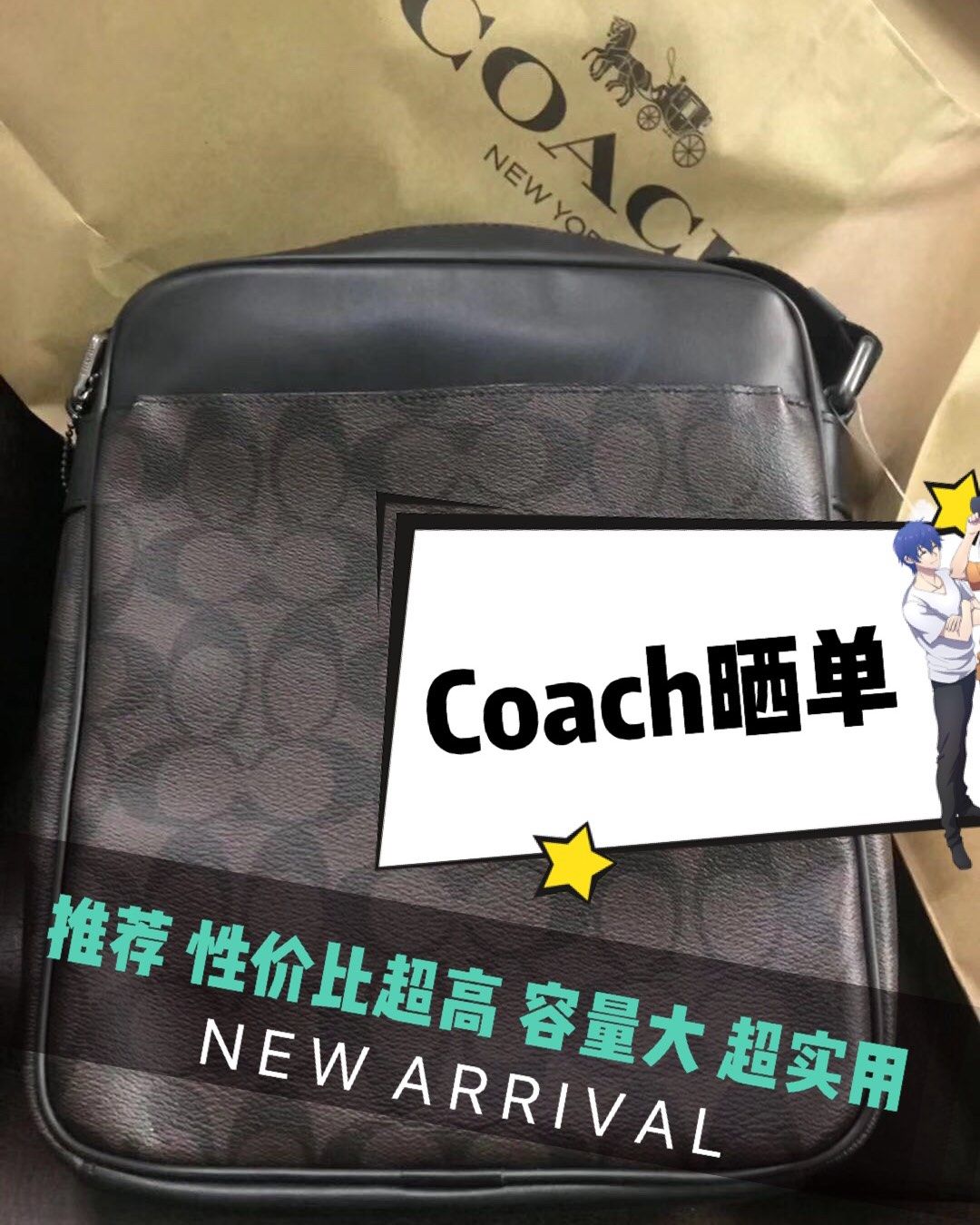 COACH/蔻驰男士单肩斜挎商务休闲男包  晒单 [胜利] 