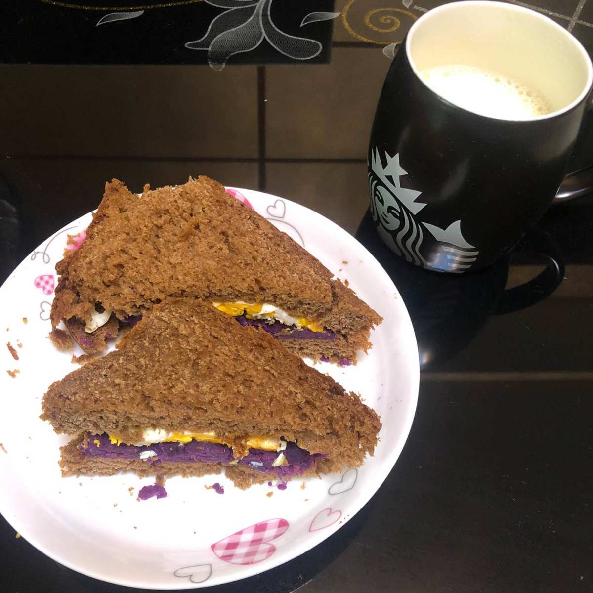 打卡Day 3   ❤️早餐：全麦三明➕豆奶  用了两片俄罗