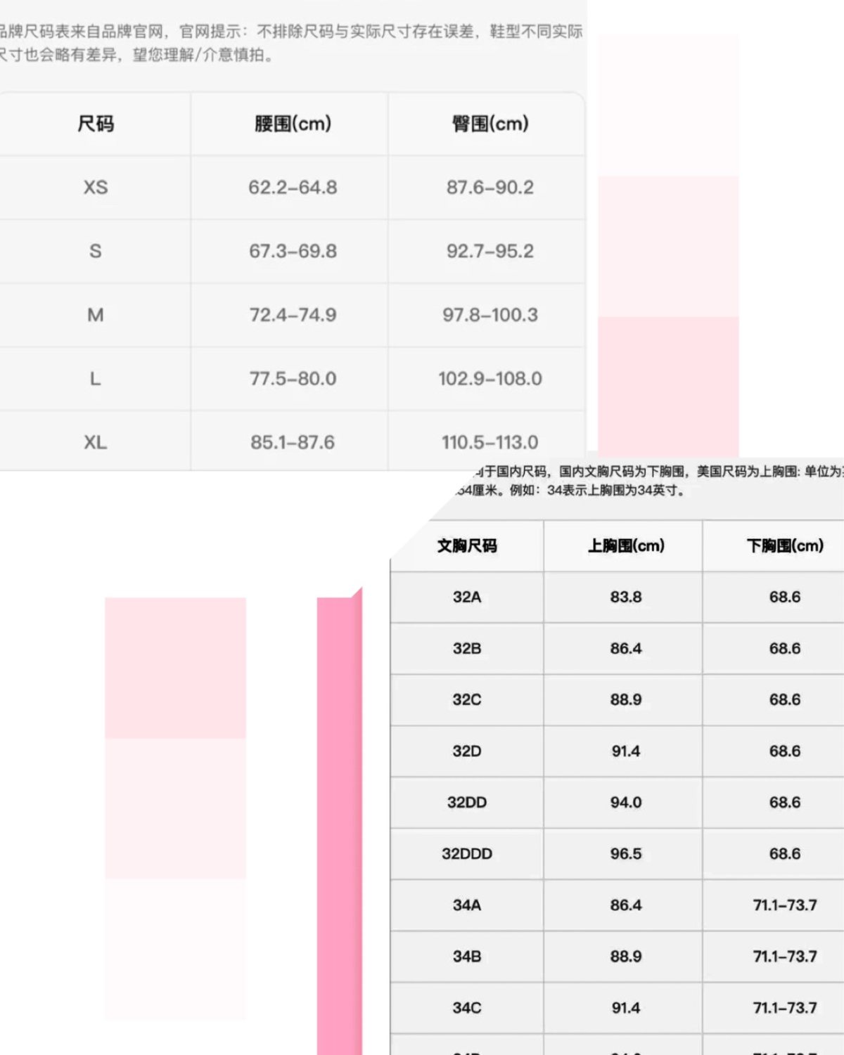 💫 CK内衣尺码对比表，给大家参考 👉 无钢圈内衣，入手