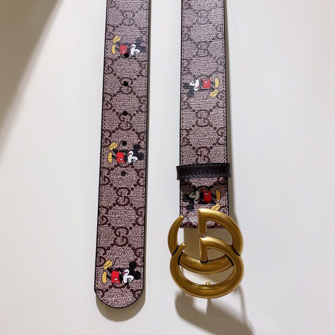Gucci米奇联名最新版本腰带，迪士尼彩绘米奇老鼠🐭配压花