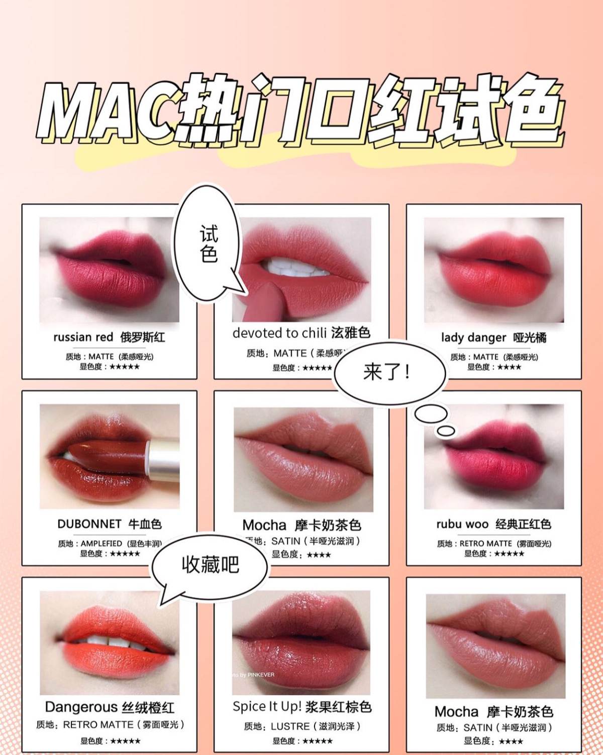 MAC值得入手的10个色号💄你用过几只❓  魅可这个品牌在