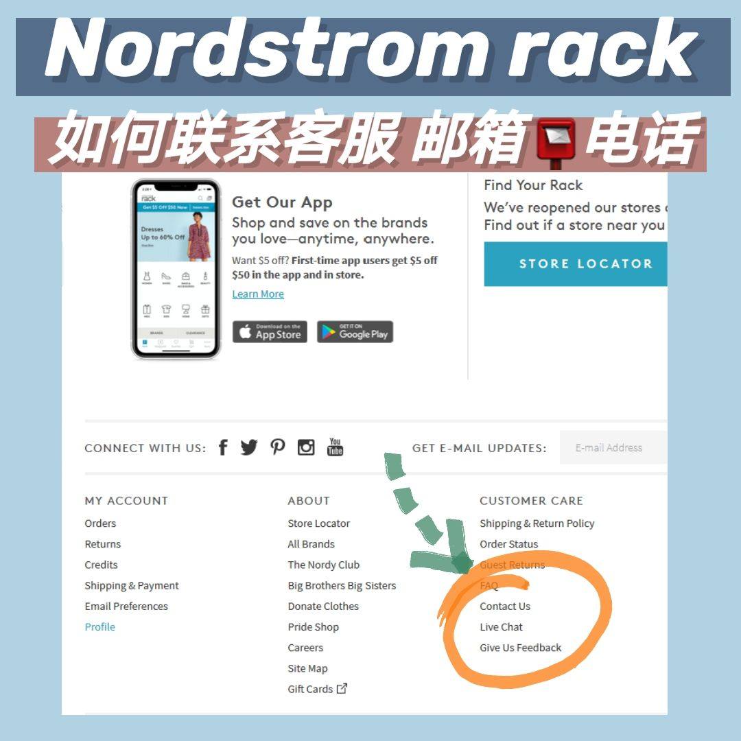 Nordstrom Rack官网怎么联系客服？Nordstr