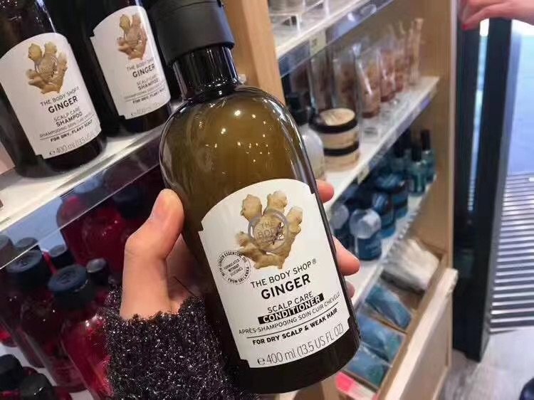 The body shop生姜洗发水/护发素400ml ，三