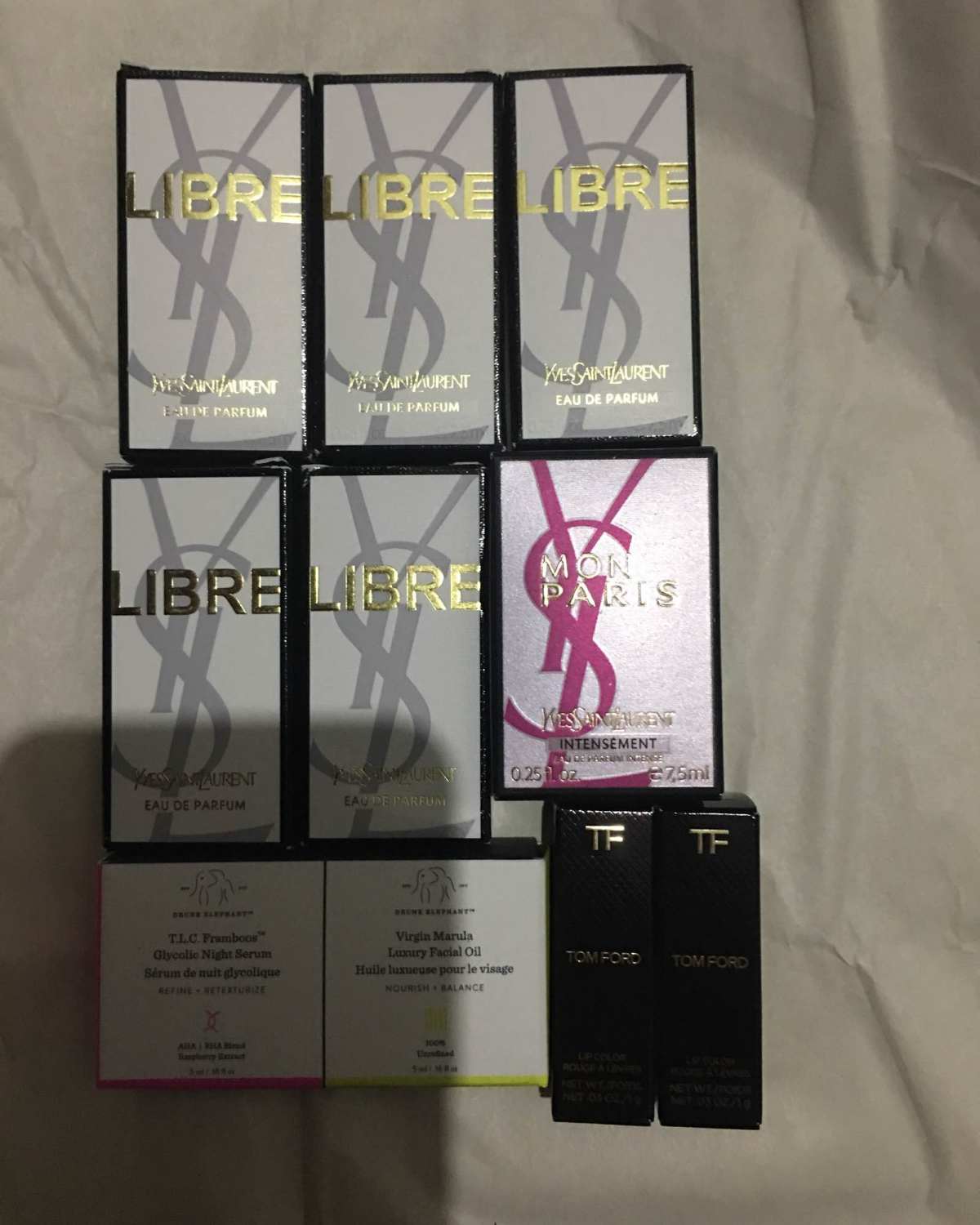 海淘圣罗兰香水中样tom ford口红中样等 今天终于到了点