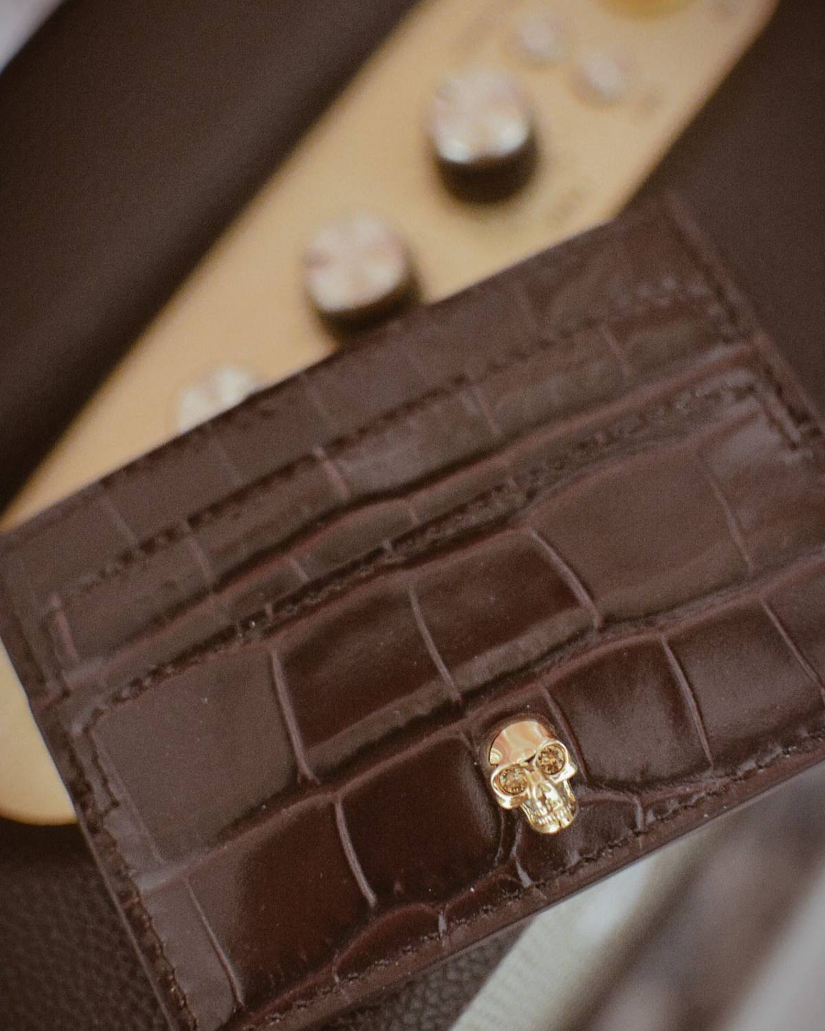 Alexander Mcqueen 卡包 曼昆家经典骷髅头�