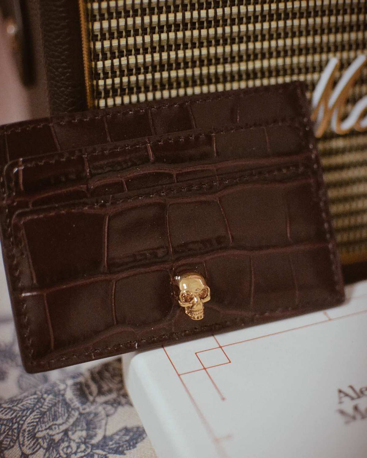 Alexander Mcqueen 卡包 曼昆家经典骷髅头�