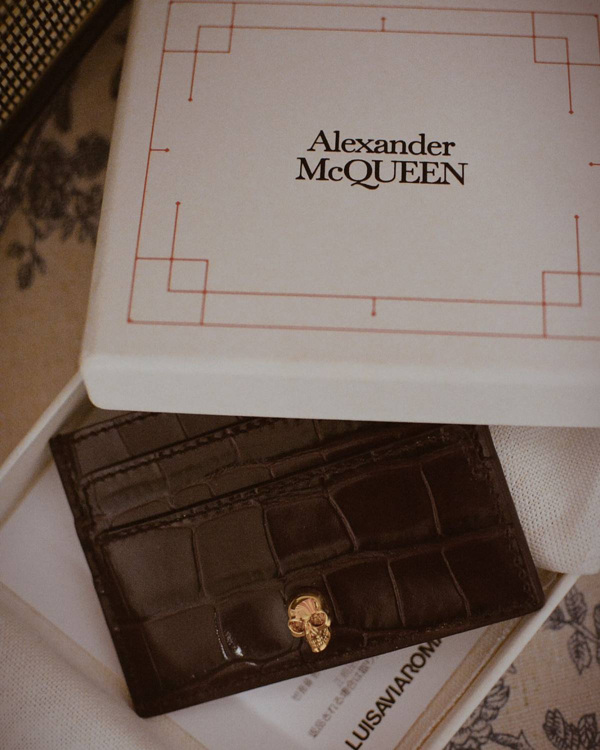 Alexander Mcqueen 卡包 曼昆家经典骷髅头�