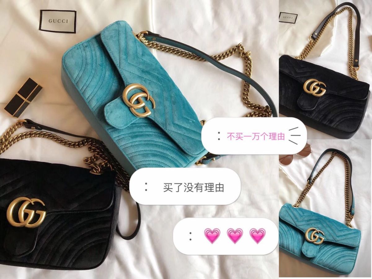 海淘值得买～～～GUCCI Marmont 丝绒天鹅绒包 孔