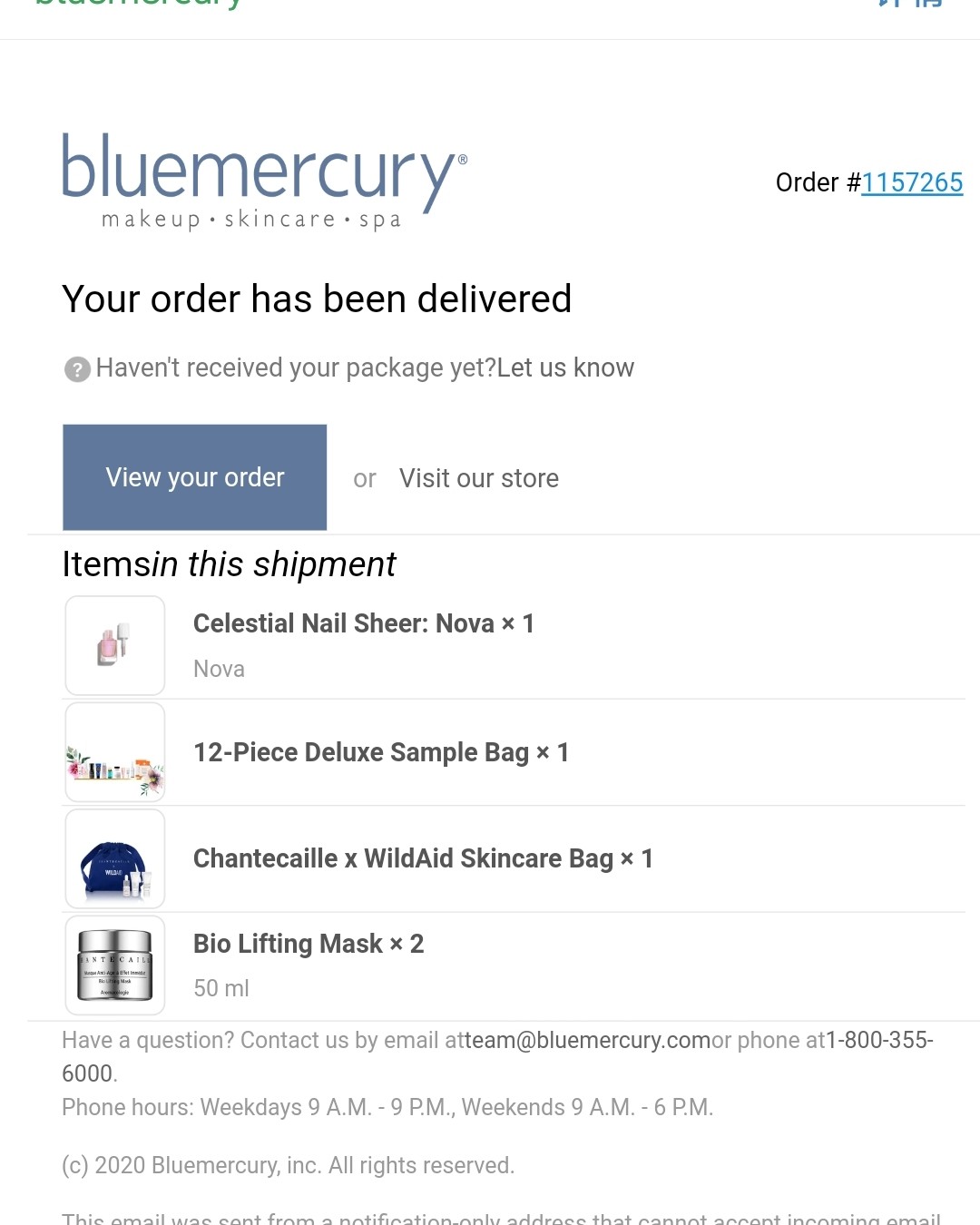 转让bluemercury购物后的香缇卡赠品礼包，120江浙