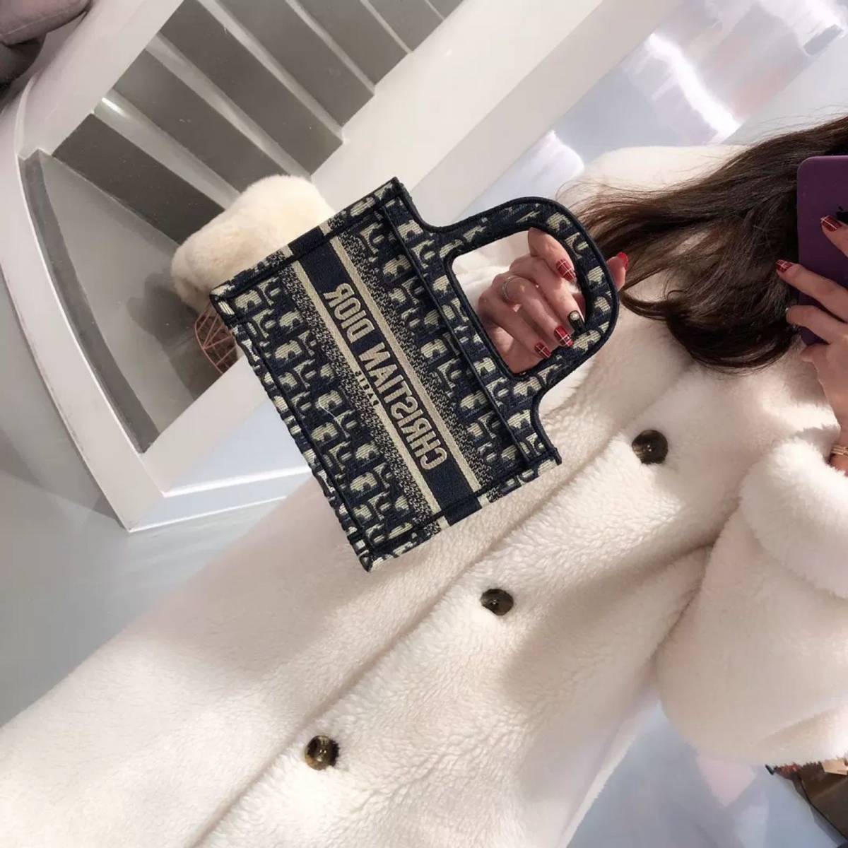 DIOR/迪奥老花minibook tote购物袋nano 