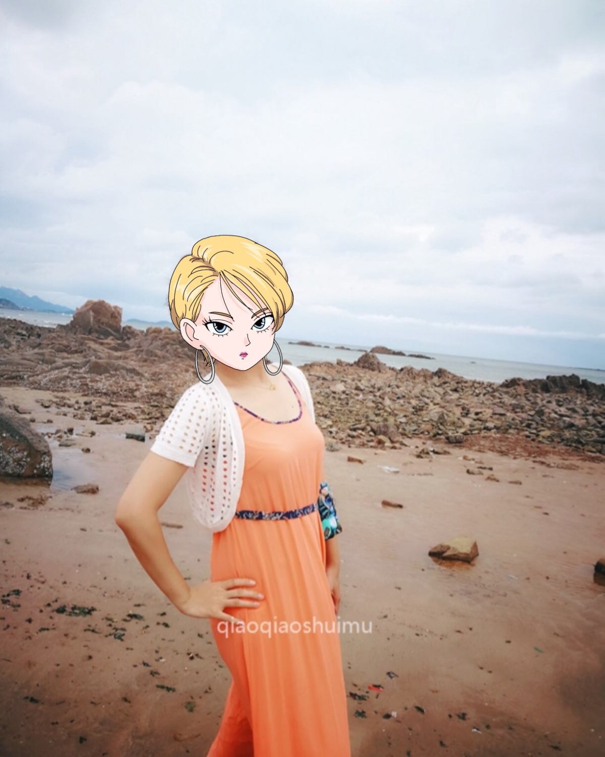 这身衣服超凉快，超舒服～ 在青岛的海边，裙子随海风摆动～真心