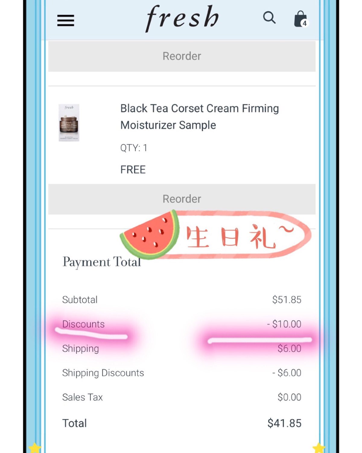 #Fresh馥蕾诗积分兑换生日礼#Fresh us最强会员兑