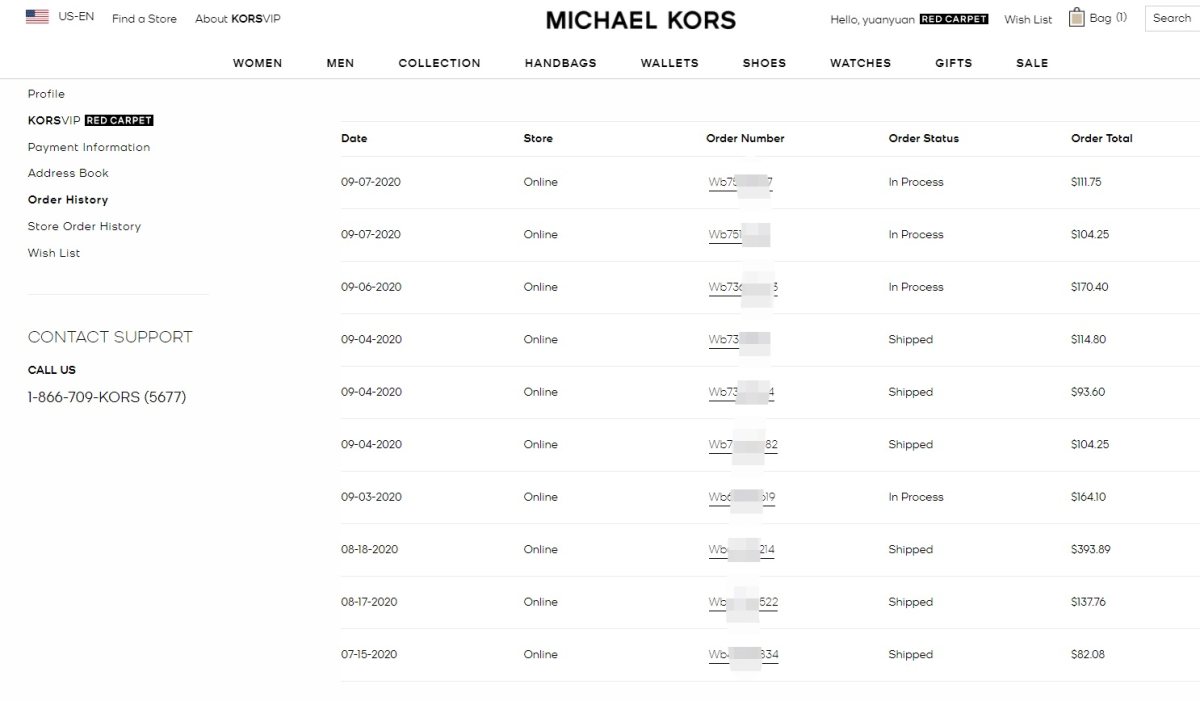 Mk完美海淘下单个人经验总结 😅一共有4个账号，其中有2个