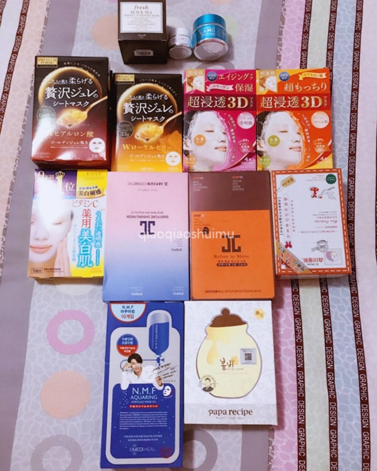秋天来了，面膜又要做起来了～ 今天晒得这堆面膜分涂抹式和贴片