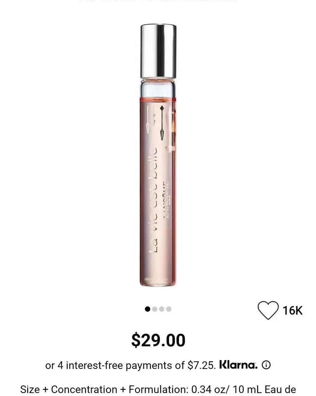 兰蔻美丽人生滚珠香水10ml 💰69包邮 花果香美食调。 