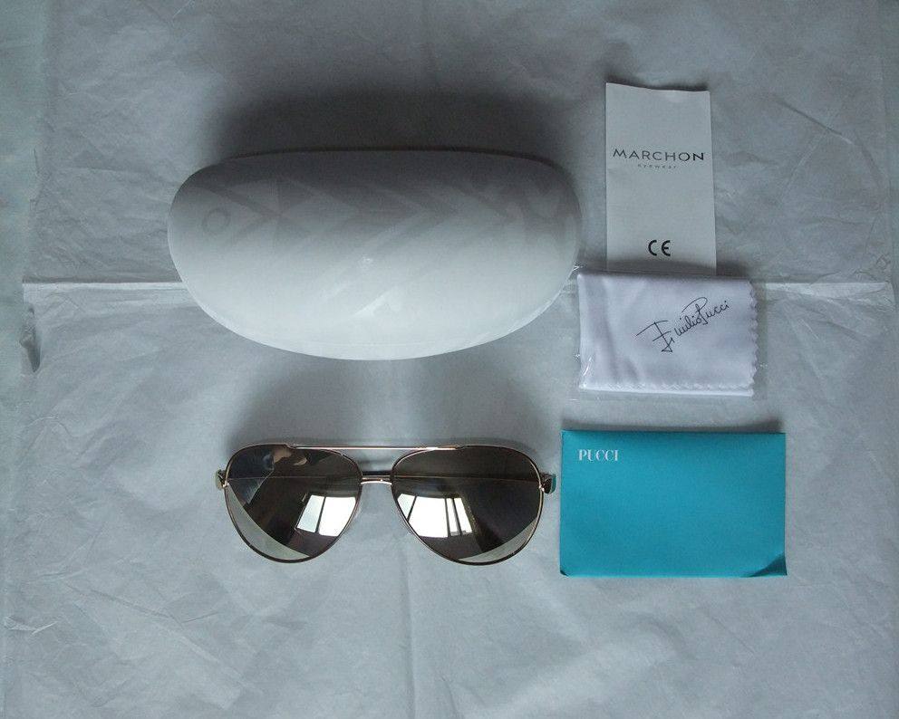 Emilio Pucci 女款金属框飞行员太阳镜，镀膜镜片 