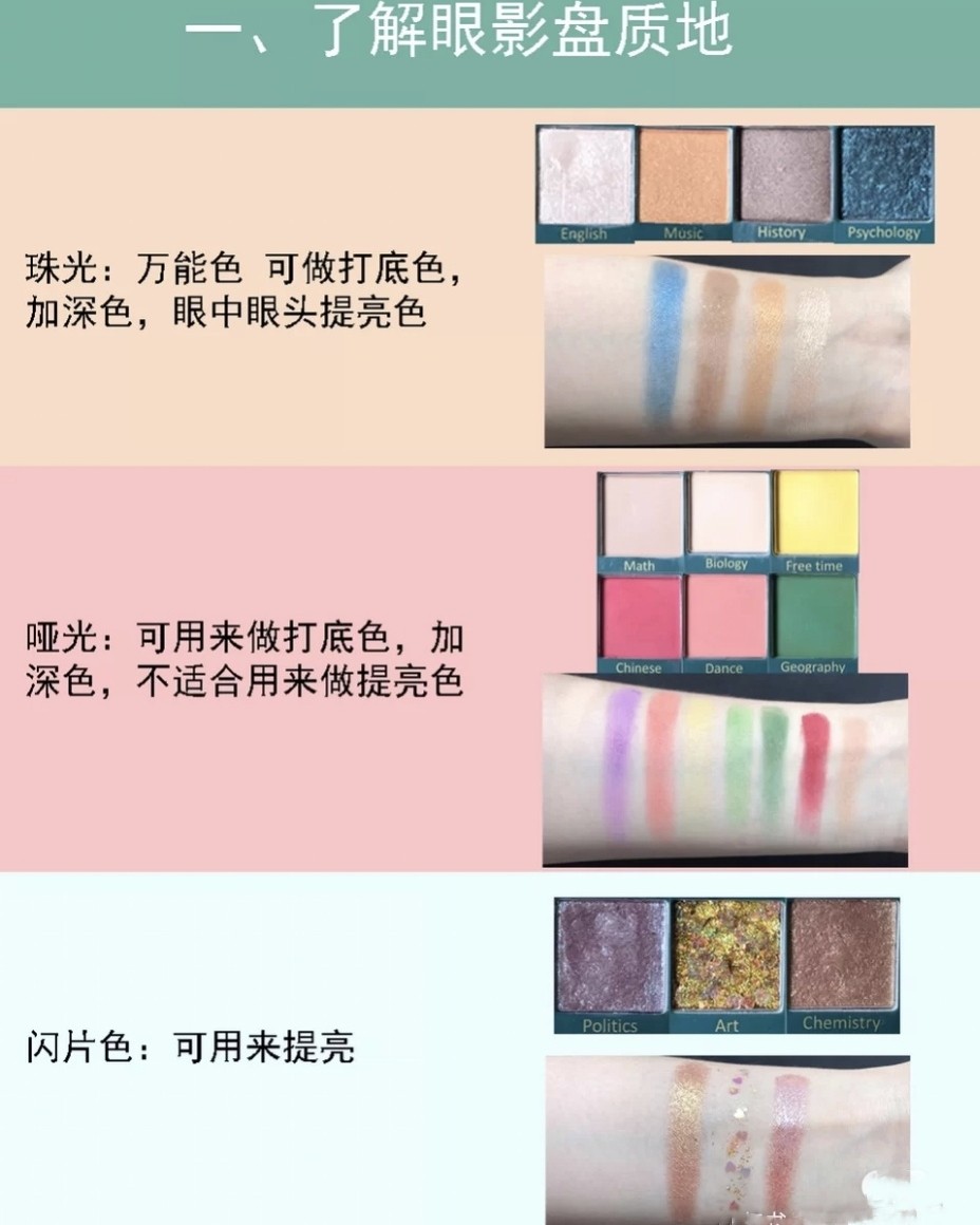 国庆八天乐💦分享多色眼影盘搭配  多色眼影盘颜色搭配公式!