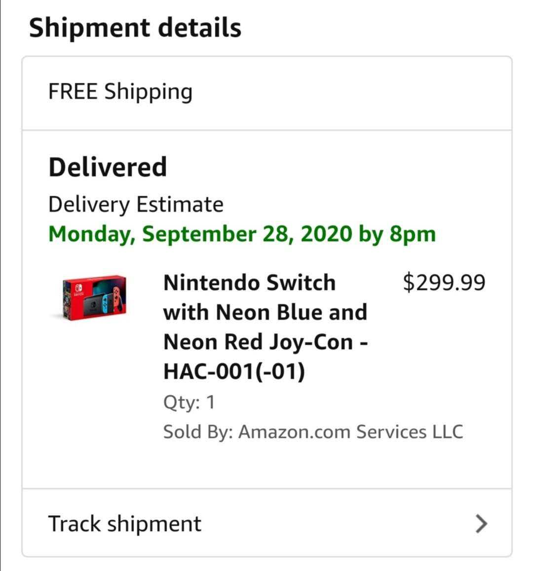 美亚Switch游戏主机走【中环转运电子产品专线】，一级棒~