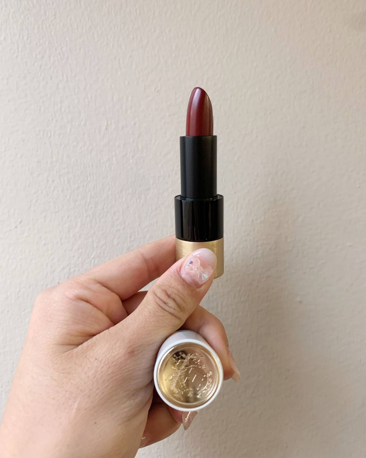 Hermes爱马仕口红缎哑光拼色唇膏85     色号85 