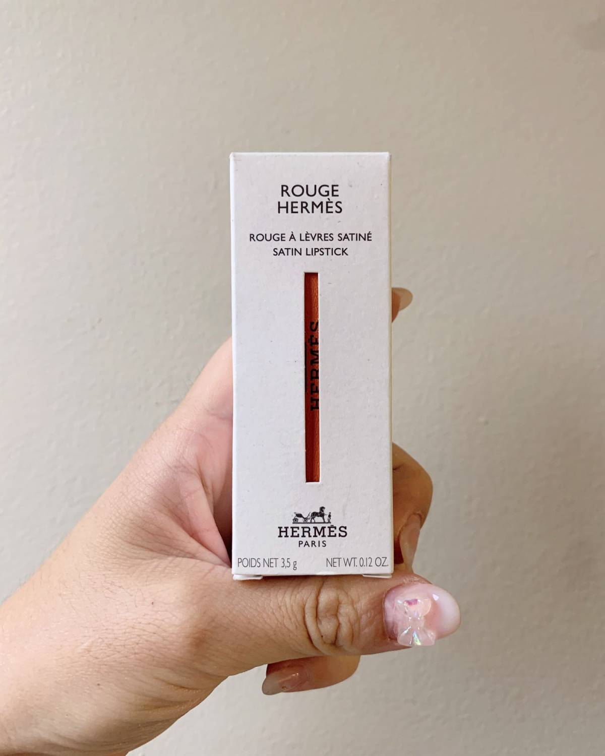 Hermes爱马仕口红缎哑光拼色唇膏85     色号85 