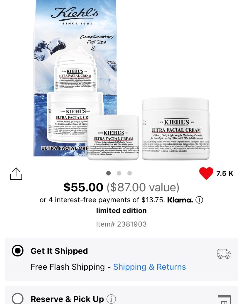 📍海淘剁手记之科颜氏套装  🔗购于美国丝芙兰，（nd百货