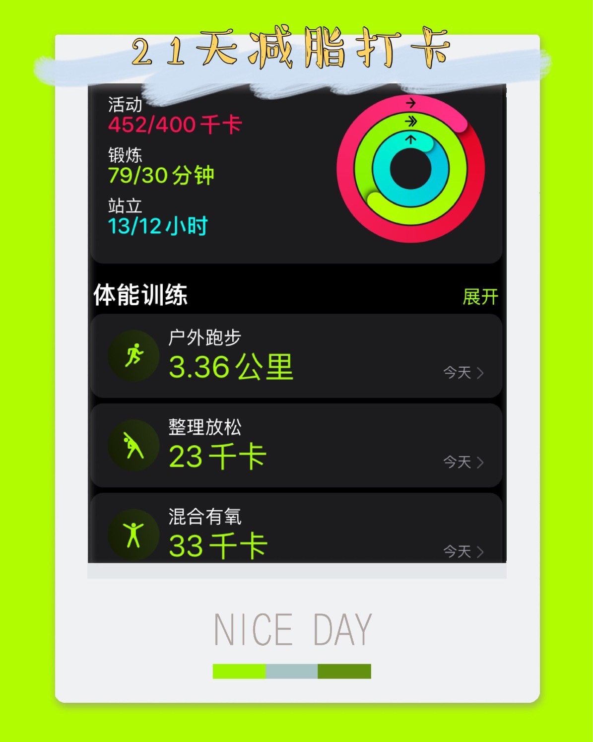 21天减脂打卡 DAY14 🌸🌸数据： 体重：43.1K