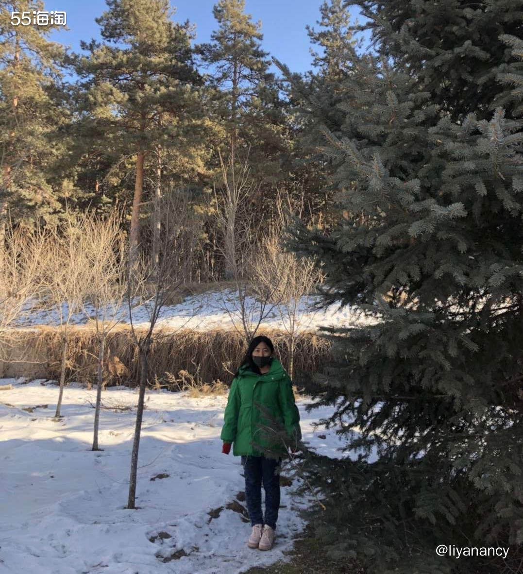 鲜果绿棉服  ✨这个是加厚款的棉服，可以抵挡住哈尔滨冬天的考