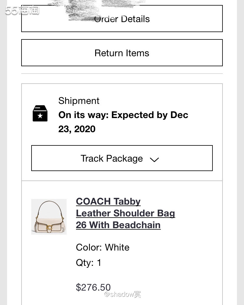 coach tabby26白色走珠款 coach tabby