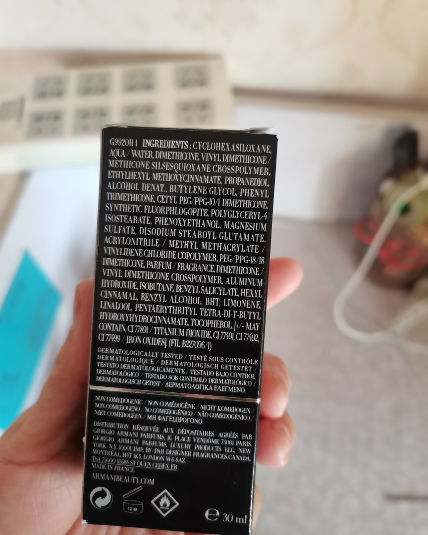 双十一LF英国站入的阿玛尼权利粉底液3号色，新手小白的第一单