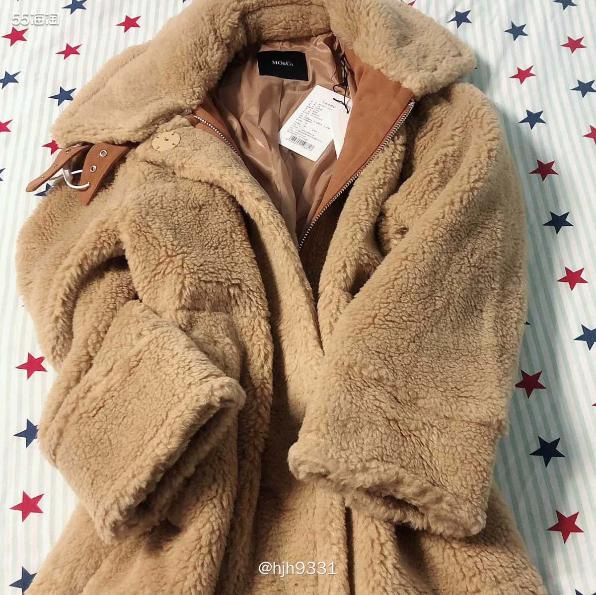 保暖神器——MO&Co.仿羊羔毛中长款大衣外套   ✨✨✨ 